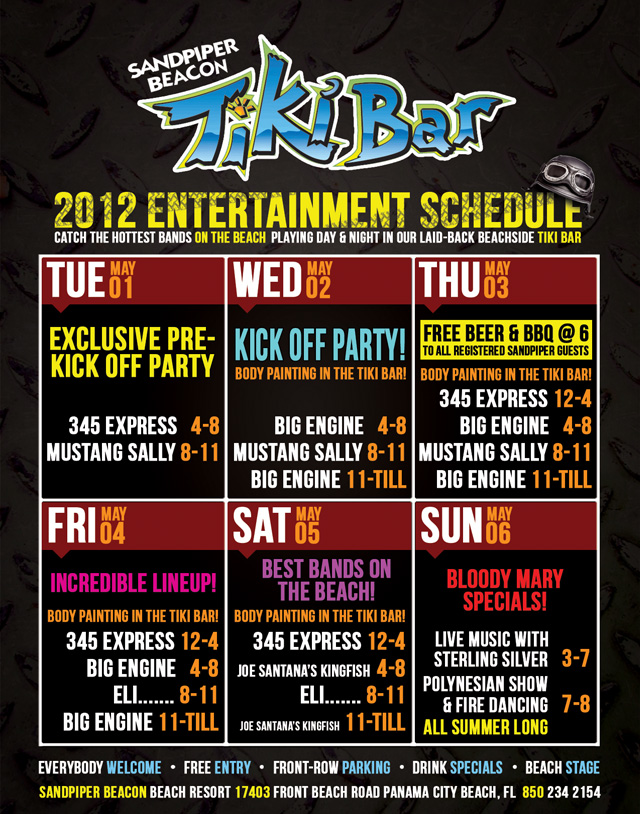 Thunder Beach Panama City Spring 2012 Entertainment Schedule