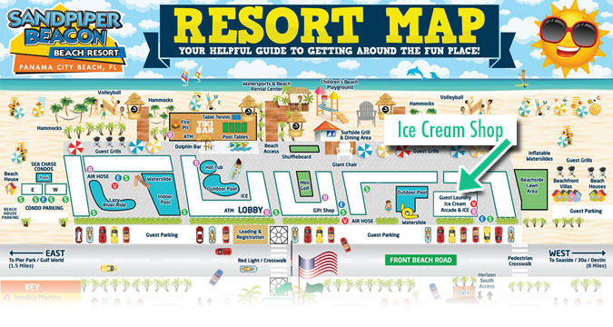 ice cream shop location within the resort