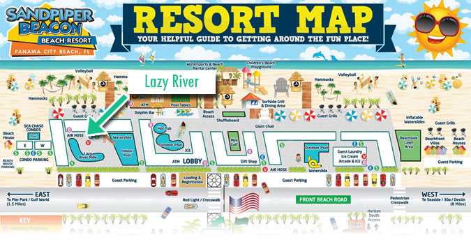 lazy river location within the resort