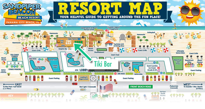 tiki bar location within the resort