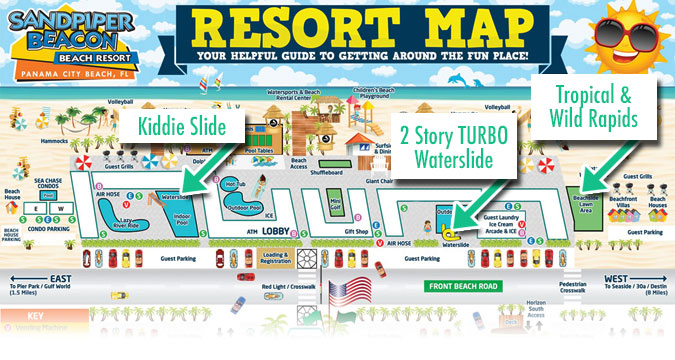 waterslide locations within the resort