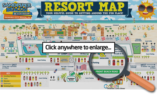 Sandpiper Beacon Beach Resort Hotel Map