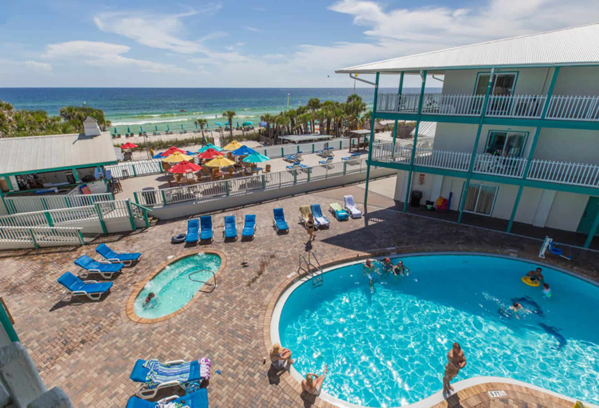 Heated Pool and Hot Tub at Panama City Beach Hotel