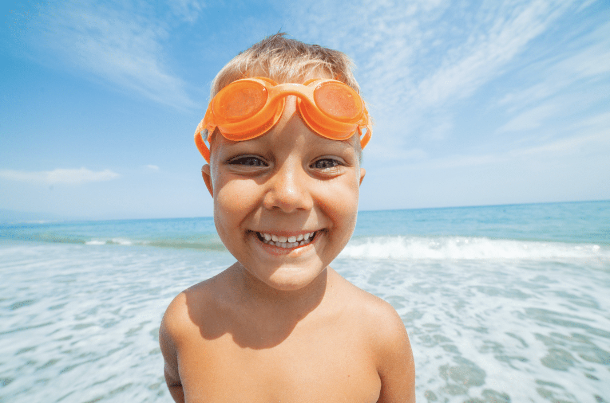 Kid With Goggles at Panama City Beach