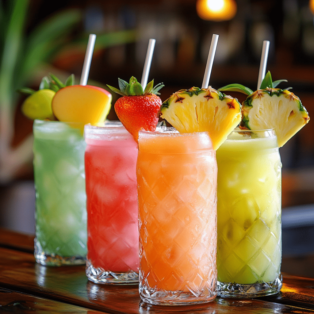 Mixed Cocktails from Tiki Bar at Panama City Beach