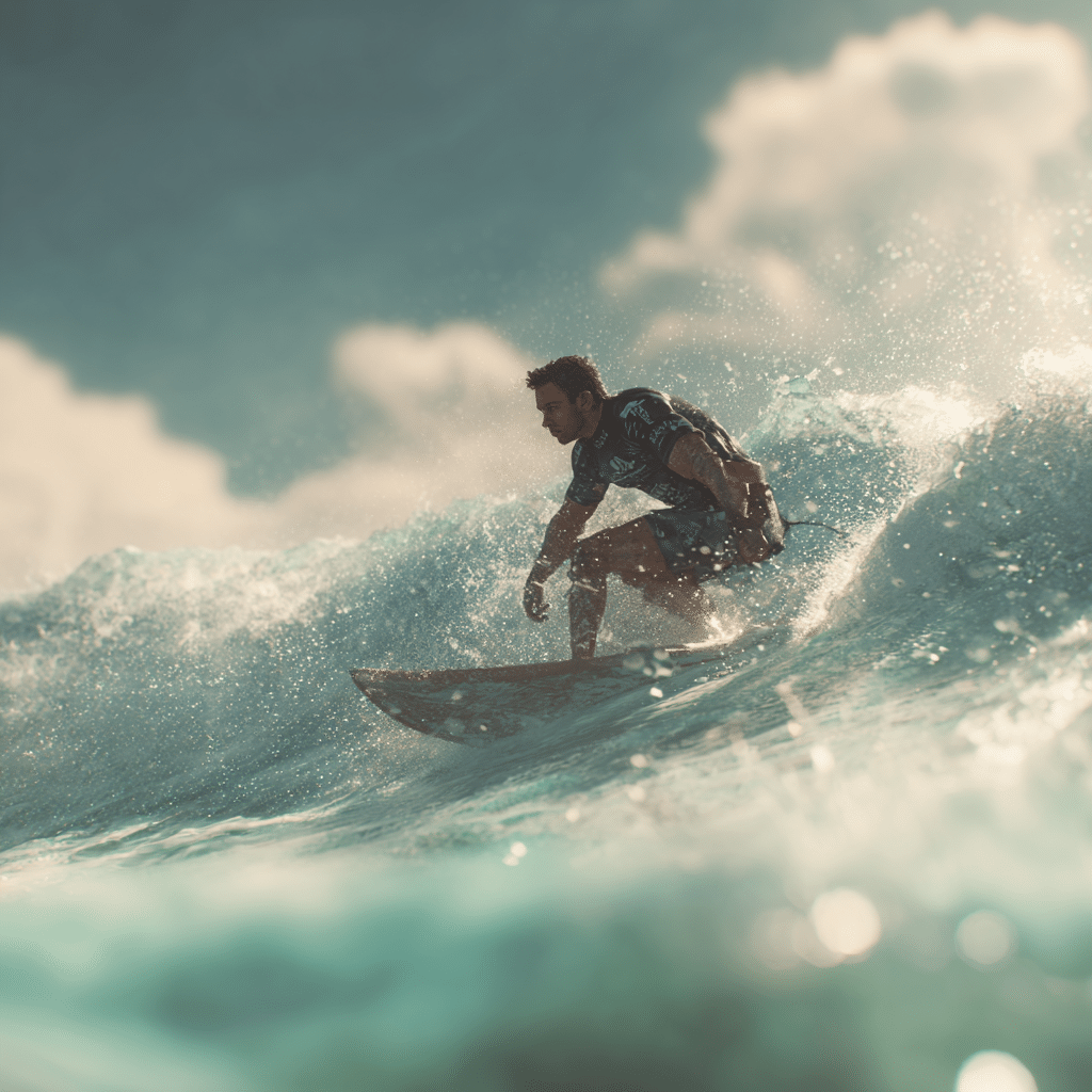 Guy Surfing at Panama City Beach