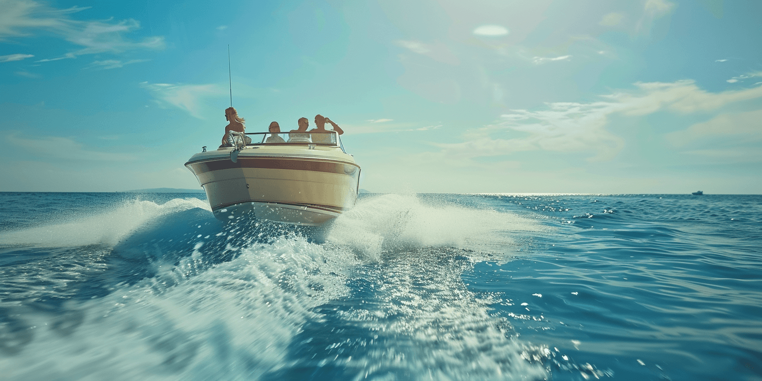 Boat Cruising Through Panama City Beach